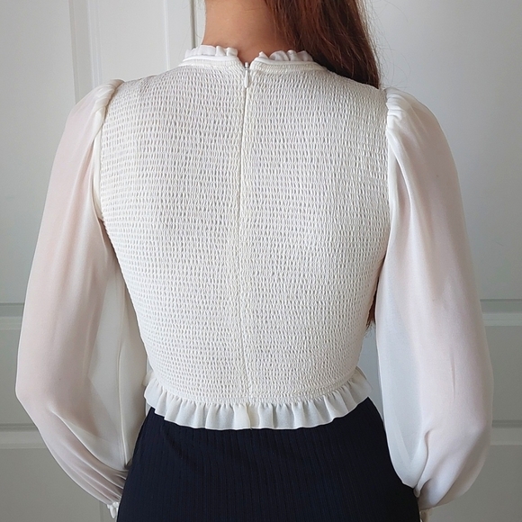 Aritzia Wilfred Smocked Chiffon Blouse - Picture 3 of 5